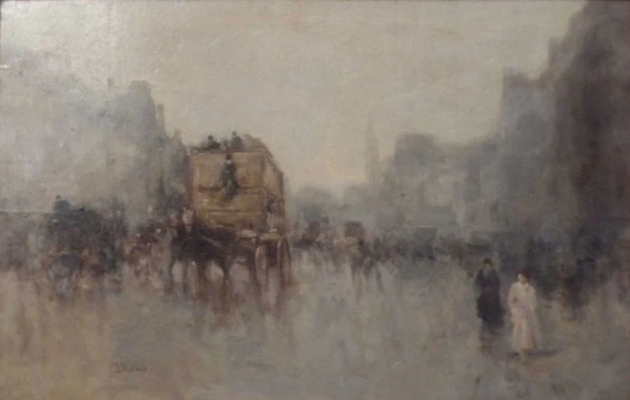 (Attribuito a), Scena di boulevard a Parigi